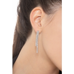 Hängende Weißgoldohrringe mit Diamanten 2