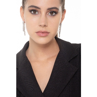 18K Weißgold Ohrhänger rhodiniert mit Diamanten