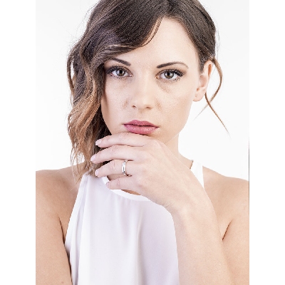 Ehering Weißgold 750 mit Diamanten