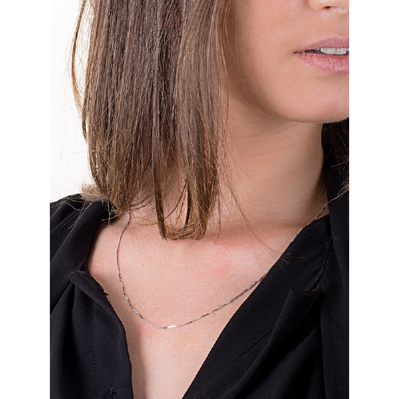 Rhodinierte 18K Weißgold Herrenkette ohne Anhänger Rhodinierte 18K Weißgold Herrenkette ohne Anhänger