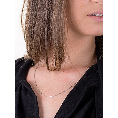 Rhodinierte 18K Weißgold Herrenkette ohne Anhänger