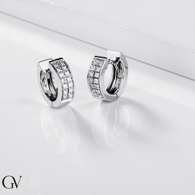 Diamant-Creolen in 18K Weißgold