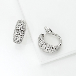 Weißgold Designer Creolen mit Diamanten 2
