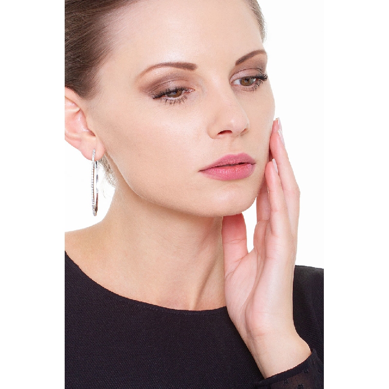 750er Weißgold Creolen mit Diamanten 750er Weißgold Creolen mit Diamanten