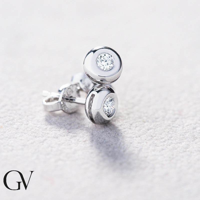 Diamant-Ohrstecker aus Weißgold 750