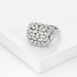 Designer Diamantring 18 Karat Weißgold