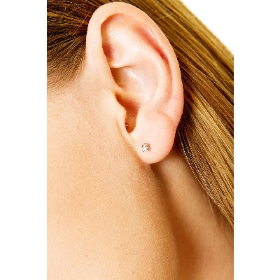 Viereckige Ohrstecker Weißgold mit Diamanten