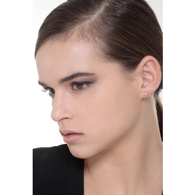 Diamant-Ohrstecker aus Weißgold 750 mit 6 Krappen