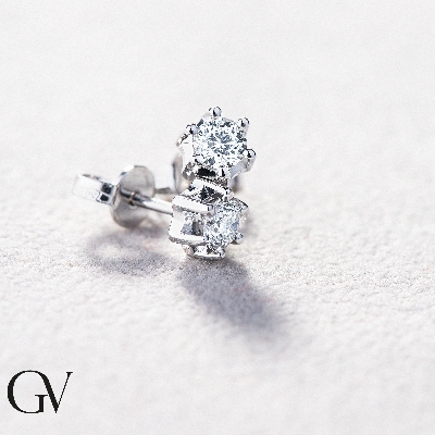 Damen Ohrstecker Weißgold mit Diamanten