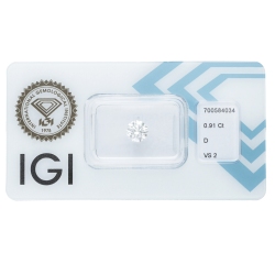 IGI-zertifizierter Diamant CT 0,91   D    VS2