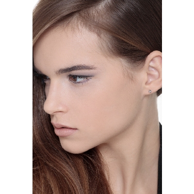 Günstige Ohrstecker  aus Weißgold 750 mit Brillanten