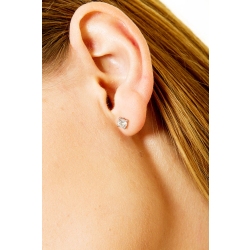 Runde Diamant-Ohrstecker aus Weißgold 750 für Damen  2