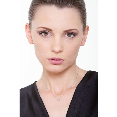 Herz Anhänger Weißgold Kette mit Diamanten