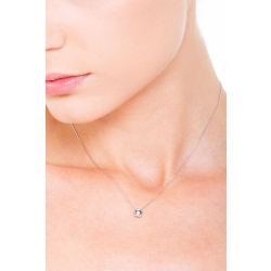 Halskette aus Weißgold 750 mit blumenförmigem Diamant-Anhänger 2