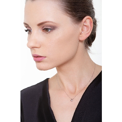 Weißgold Kette Damen mit Designer Diamant-Anhänger