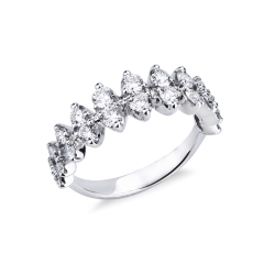 Ring mit Diamanten 18K Weißgold