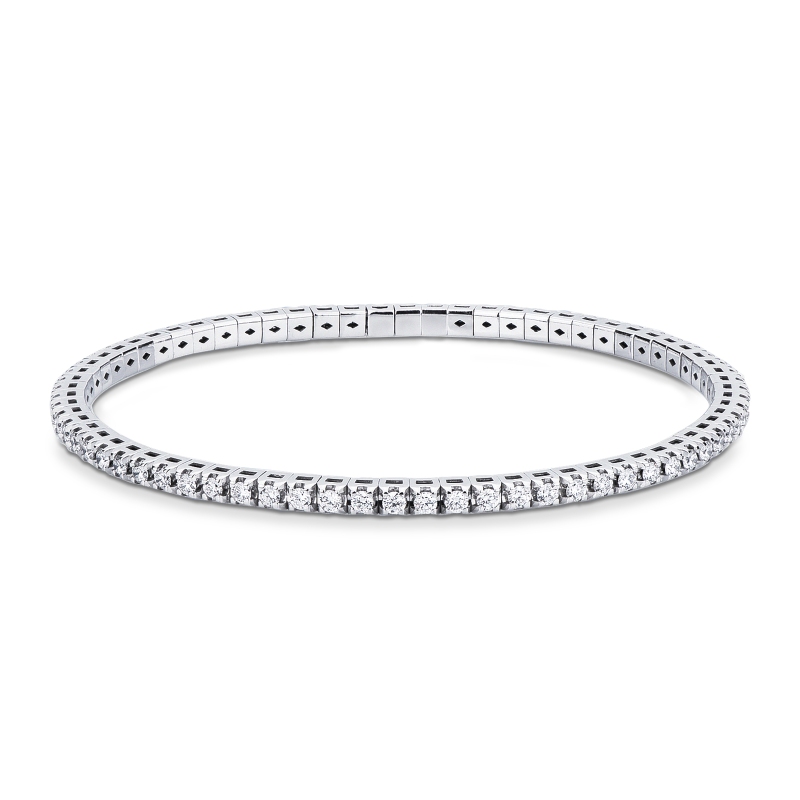 18K Weißgold Diamant elastisches Tennisarmband  18K Weißgold Diamant elastisches Tennisarmband