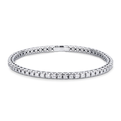 Elastisches Tennisarmband 750er Weißgold mit Diamanten