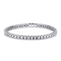 Elastisches Tennisarmband mit Diamanten Weißgold 750