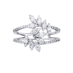 Designer Ring Weißgold 750 mit Diamanten 2