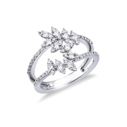 Designer Ring Weißgold 750 mit Diamanten