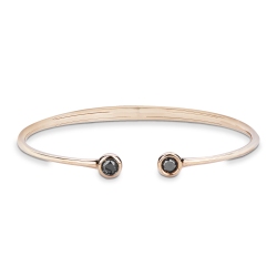 Armreif aus Roségold 750 mit zwei schwarzen Diamanten