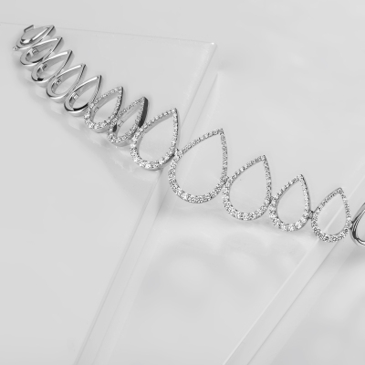 Weißgold 750 Designer Armband Tropfen aus Diamanten