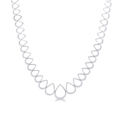 Design Collier aus Weißgold 750 mit Tropfen aus Diamanten
