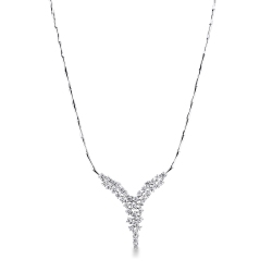Halbstarre Damenkette Weißgold 750 mit Diamanten