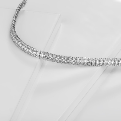 Tennisarmband Weissgold 18K mit Diamanten 