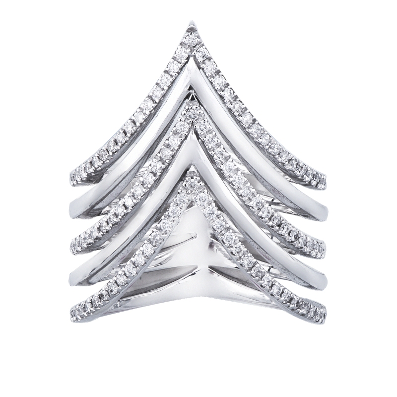Designer Ring Bandring Weißgold mit Diamanten Designer Ring Bandring Weißgold mit Diamanten