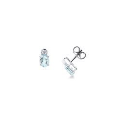 Ohrstecker Weißgold Aquamarin Diamanten