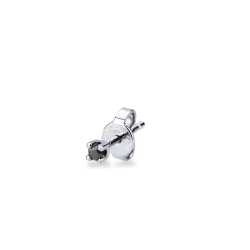 Einzelner Ohrstecker mit einem schwarzen Diamanten 0,05 kt