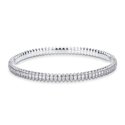 Elastisches Diamant Armband Damen Weissgold