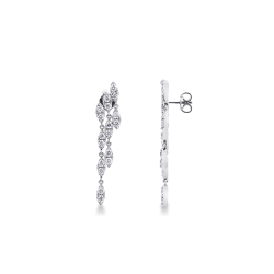 Ohrhänger mit Diamanten Weißgold 750