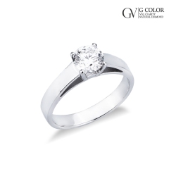 Weißgold 750 Verlobungsring mit Diamant 0.90 kt