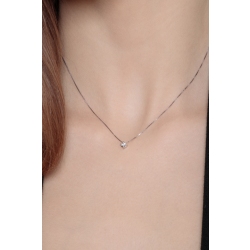 750 Weißgold Kette Damen mit Diamant-Anhänger 2