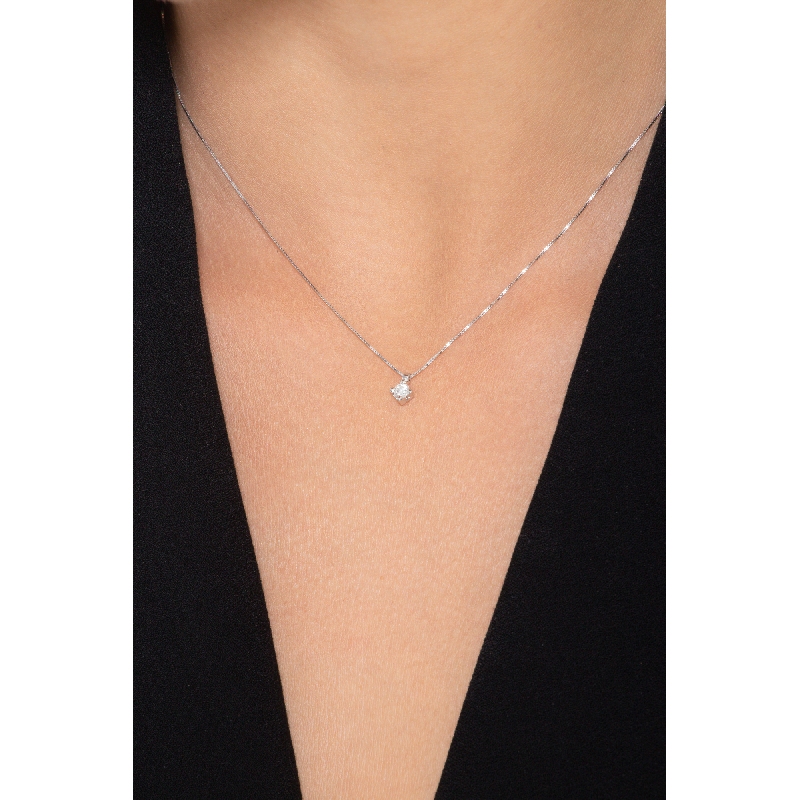 Halskette Damen 18K Weißgold mit Diamanten