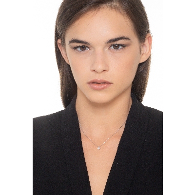 Weißgold Kette Damen mit Diamantenanhänger