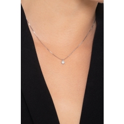Weißgold Kette Damen mit Diamantenanhänger 2