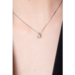 Weißgold Damenkette mit Solitär Brillant-Anhänger  2