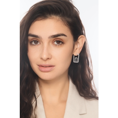 Designer Ohrringe Weißgold 750 mit Diamanten