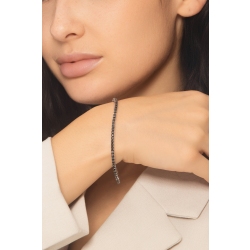 750er Weißgold elastisches Tennisarmband schwarzen Diamanten 2