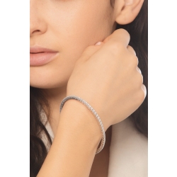 18K Weißgold elastisches Tennisarmband Diamanten 2