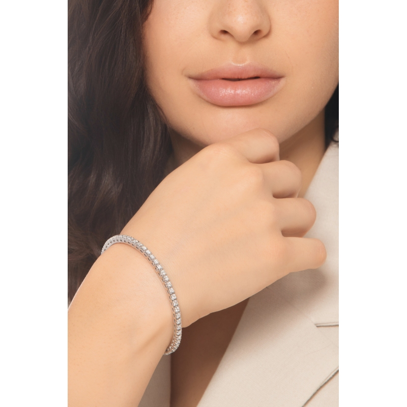 Elastisches Tennisarmband 750er Weißgold mit Diamanten Elastisches Tennisarmband 750er Weißgold mit Diamanten