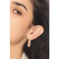 Ovale Ohrringe aus Roségold 18K mit Diamanten 2