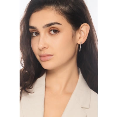 18Karat Weißgold Tennis Diamant Ohrringe 