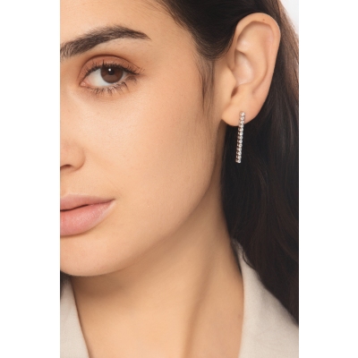 18Karat Weißgold Tennis Diamant Ohrringe 