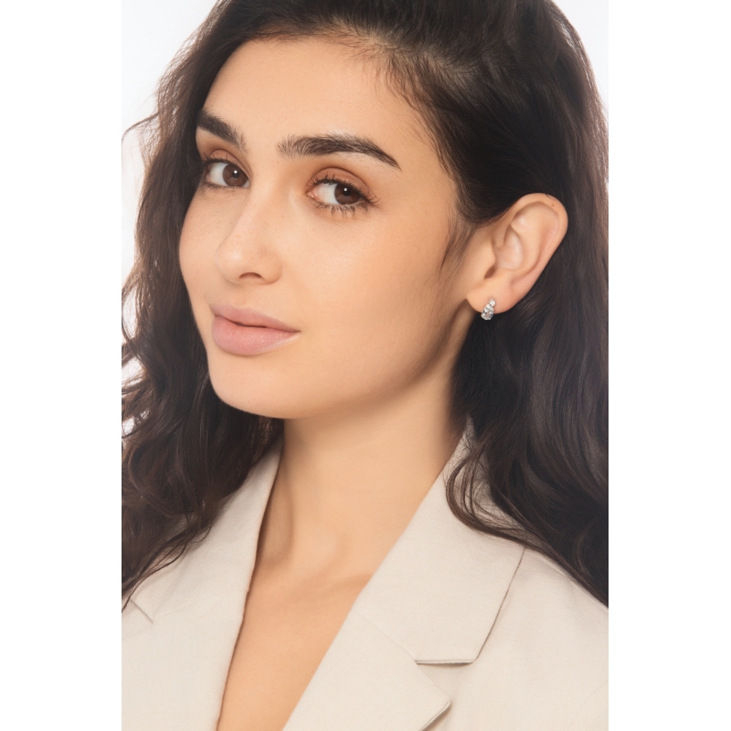 Aquamarin Ohrstecker mit Diamanten Weißgold 18K Aquamarin Ohrstecker mit Diamanten Weißgold 18K