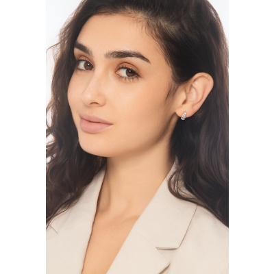 Aquamarin Ohrstecker mit Diamanten Weißgold 18K